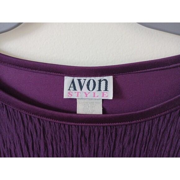 Avon Style Tunic Top Crew Neck 3/4 Sleeve Purple Size M - Picture 3 of 5